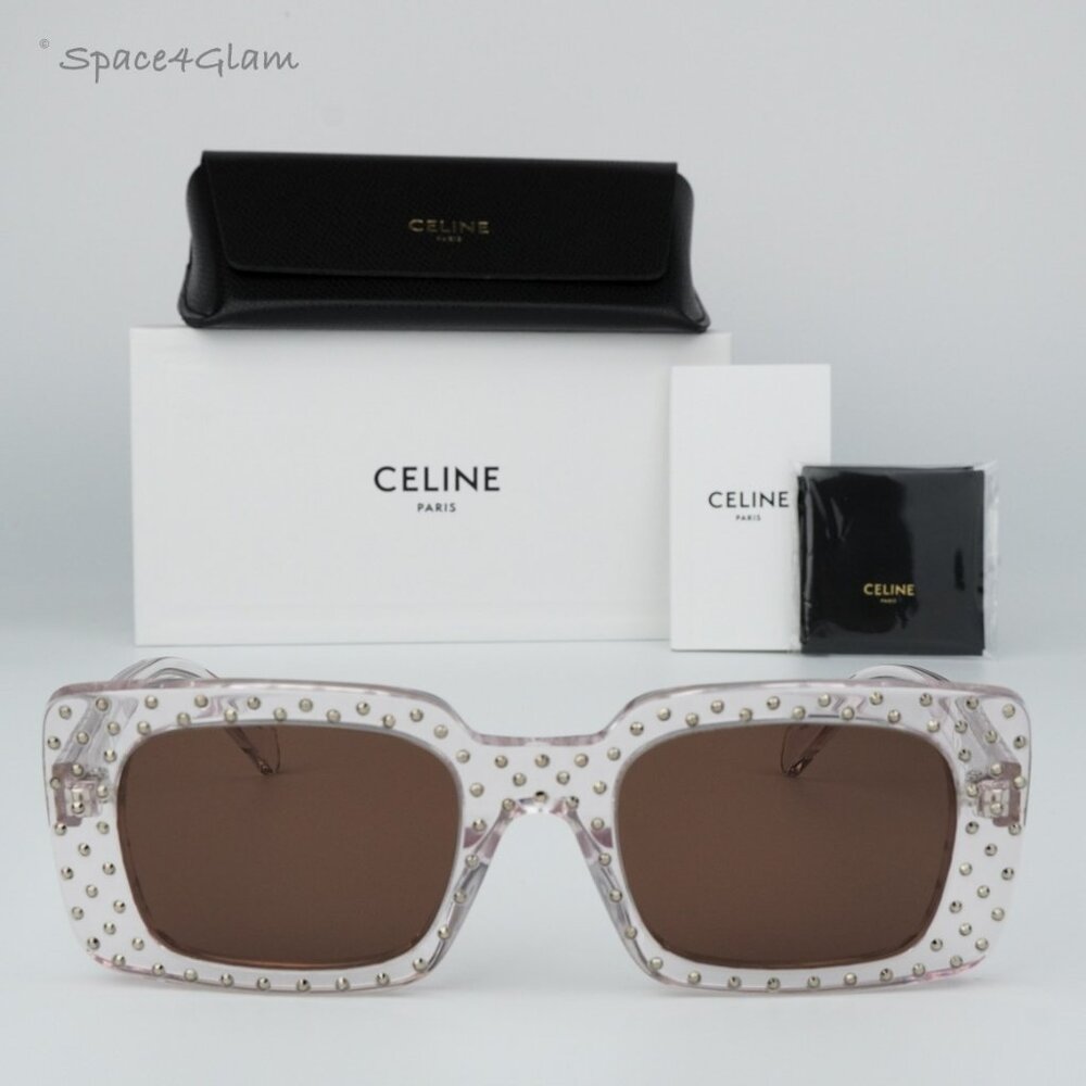 BRAND NEW Celine CL4213IS 27E ANIMATION XMAS Crystal Rectangle Women Sunglasses